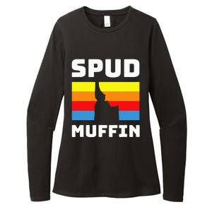 Cool Retro Travel Idaho Vacation Potatoes Spud Muffin Design Womens CVC Long Sleeve Shirt