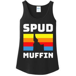 Cool Retro Travel Idaho Vacation Potatoes Spud Muffin Design Ladies Essential Tank