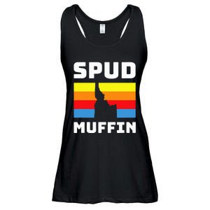 Cool Retro Travel Idaho Vacation Potatoes Spud Muffin Design Ladies Essential Flowy Tank