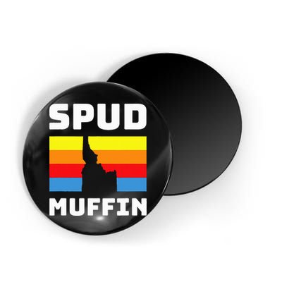 Cool Retro Travel Idaho Vacation Potatoes Spud Muffin Design Magnet