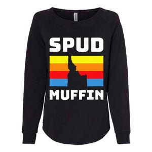 Cool Retro Travel Idaho Vacation Potatoes Spud Muffin Design Womens California Wash Sweatshirt