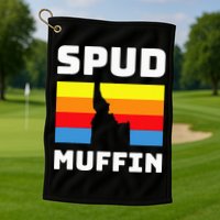 Cool Retro Travel Idaho Vacation Potatoes Spud Muffin Design Golf Towel
