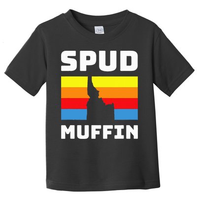 Cool Retro Travel Idaho Vacation Potatoes Spud Muffin Design Toddler T-Shirt