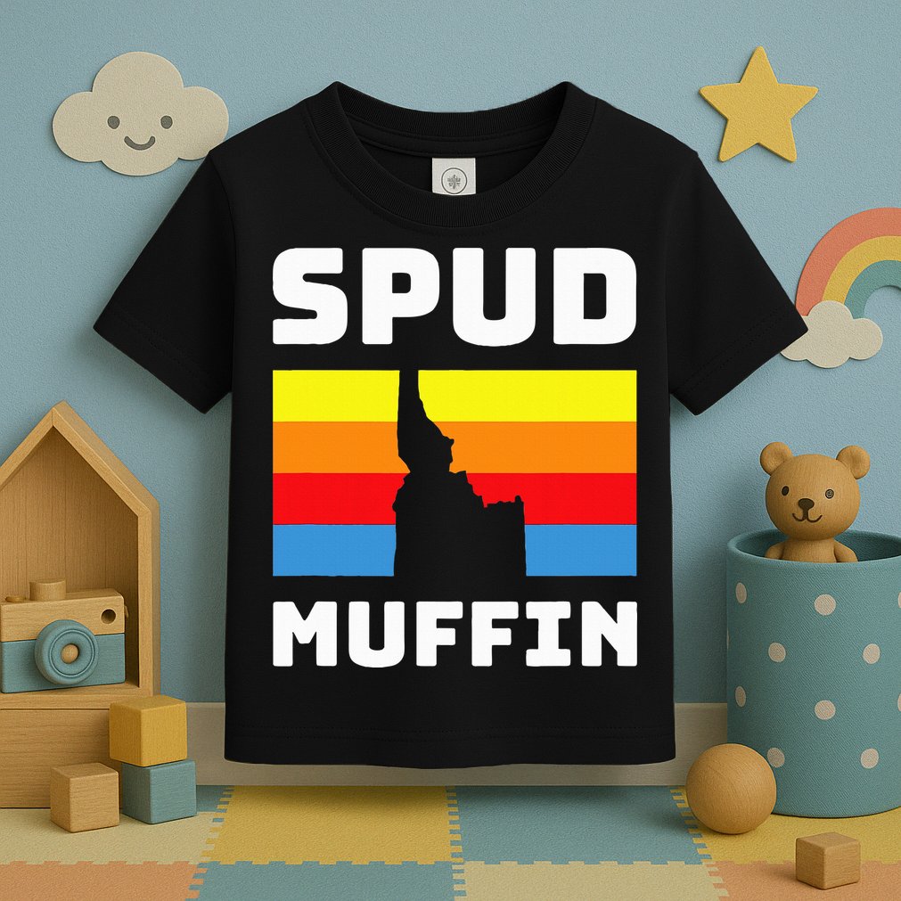 Cool Retro Travel Idaho Vacation Potatoes Spud Muffin Design Toddler T-Shirt