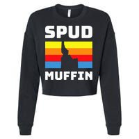 Cool Retro Travel Idaho Vacation Potatoes Spud Muffin Design Cropped Pullover Crew