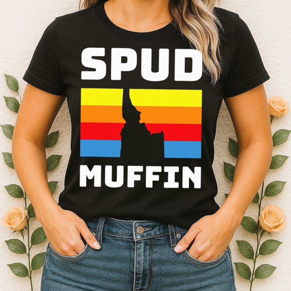 Cool Retro Travel Idaho Vacation Potatoes Spud Muffin Design Womens T-Shirt