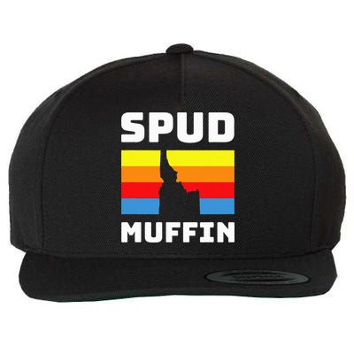 Cool Retro Travel Idaho Vacation Potatoes Spud Muffin Design Wool Snapback Cap
