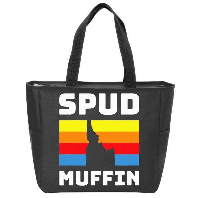 Cool Retro Travel Idaho Vacation Potatoes Spud Muffin Design Zip Tote Bag