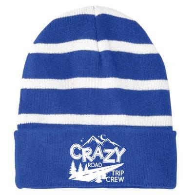 Cazy Road Trip Crew Funny Gift Family Vacation Tee Funny Outdooor Meaningful Gif Striped Beanie with Solid Band