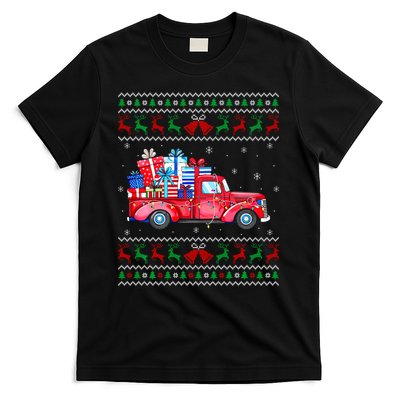 Christmas Red Truck With Gifts Ugly Sweater Holiday T-Shirt