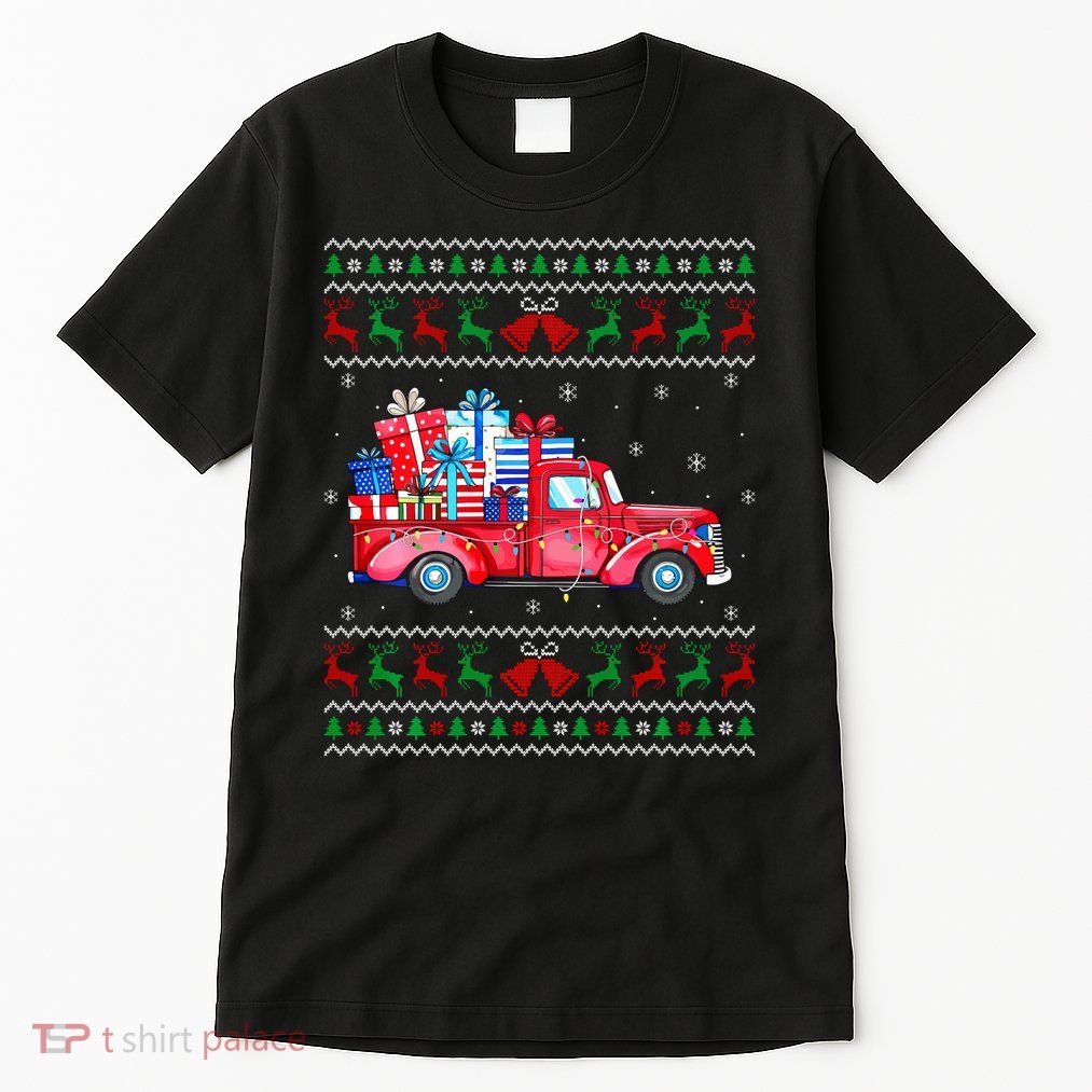 Christmas Red Truck With Gifts Ugly Sweater Holiday Tall T-Shirt
