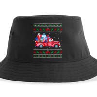 Christmas Red Truck With Gifts Ugly Sweater Holiday Sustainable Bucket Hat