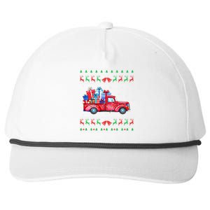 Christmas Red Truck With Gifts Ugly Sweater Holiday Snapback Five-Panel Rope Hat