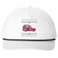 Christmas Red Truck With Gifts Ugly Sweater Holiday Snapback Five-Panel Rope Hat