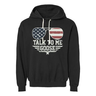 Cool Retro Talk To Me Goose Gift Garment-Dyed Fleece Hoodie