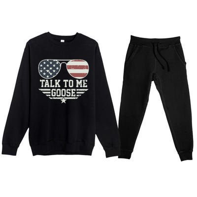 Cool Retro Talk To Me Goose Gift Premium Crewneck Sweatsuit Set