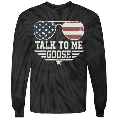 Cool Retro Talk To Me Goose Gift Tie-Dye Long Sleeve Shirt