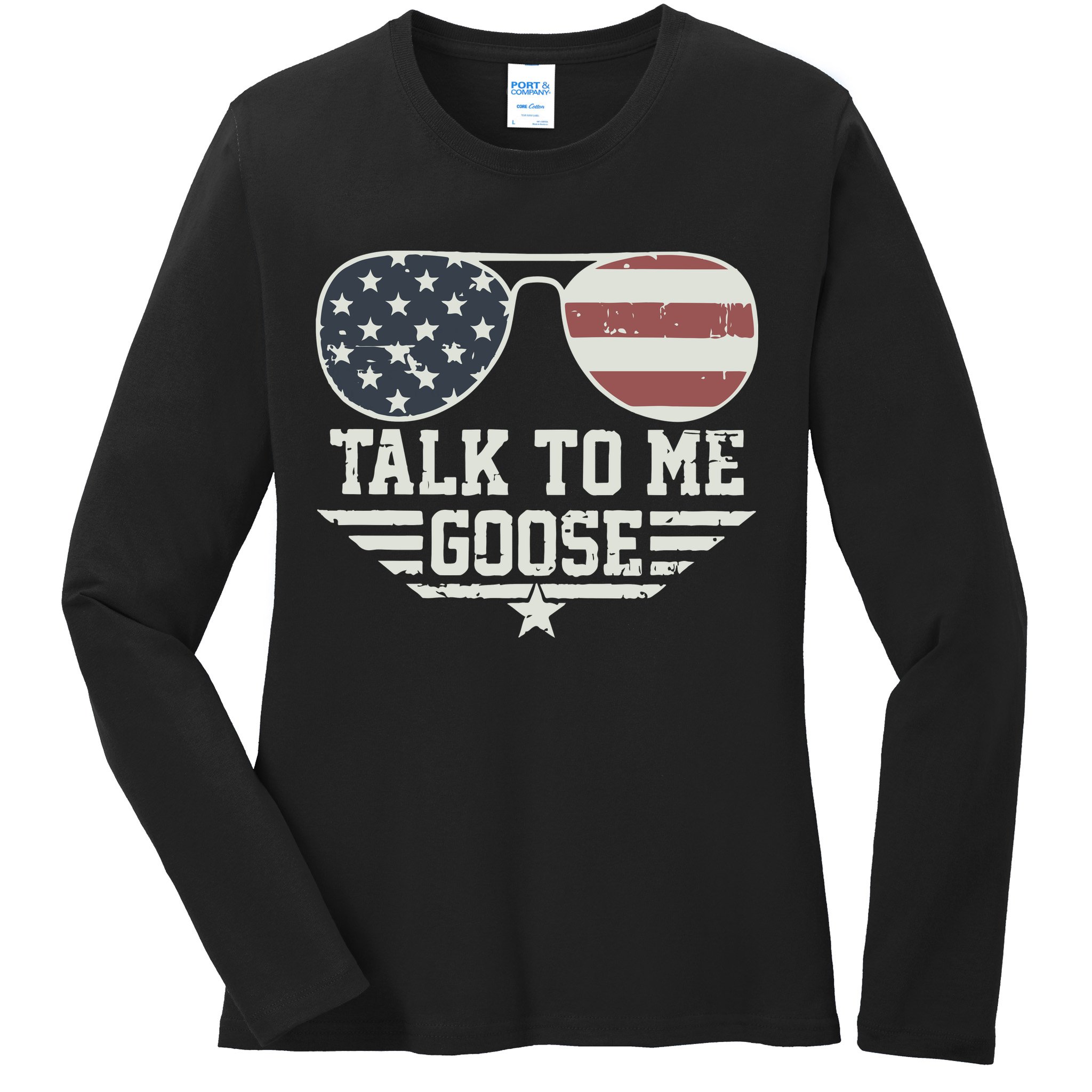 Cool Retro Talk To Me Goose Gift Ladies Long Sleeve Shirt