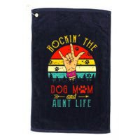 Cute Rocking The Dog Mom And Aunt Life Mothers Day Vintage Platinum Collection Golf Towel