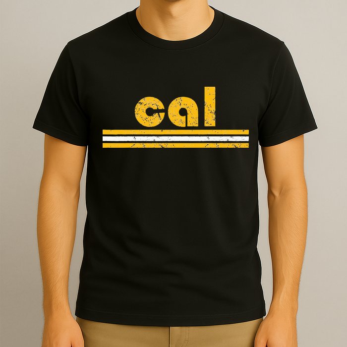 Cal Retro Three Stripe Vintage California Throwback T-Shirt