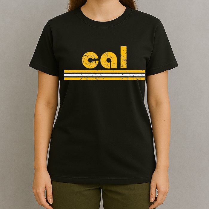 Cal Retro Three Stripe Vintage California Throwback T-Shirt