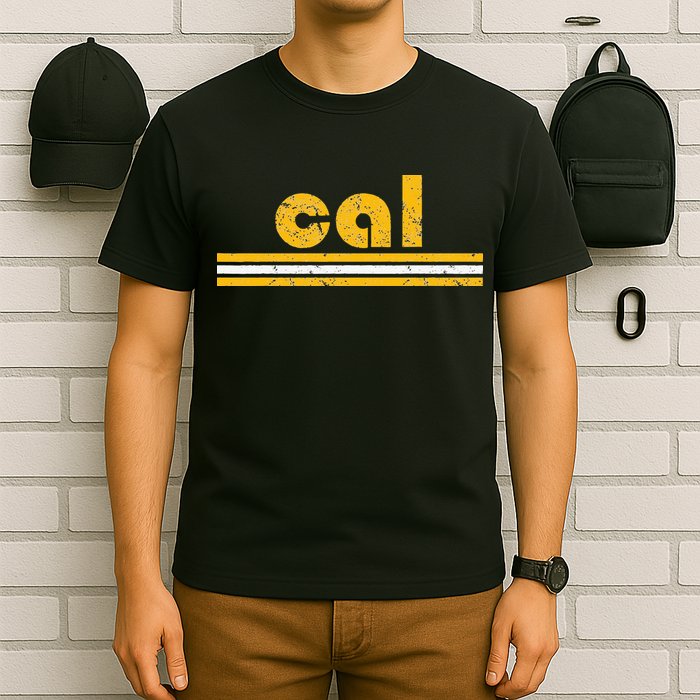 Cal Retro Three Stripe Vintage California Throwback T-Shirt
