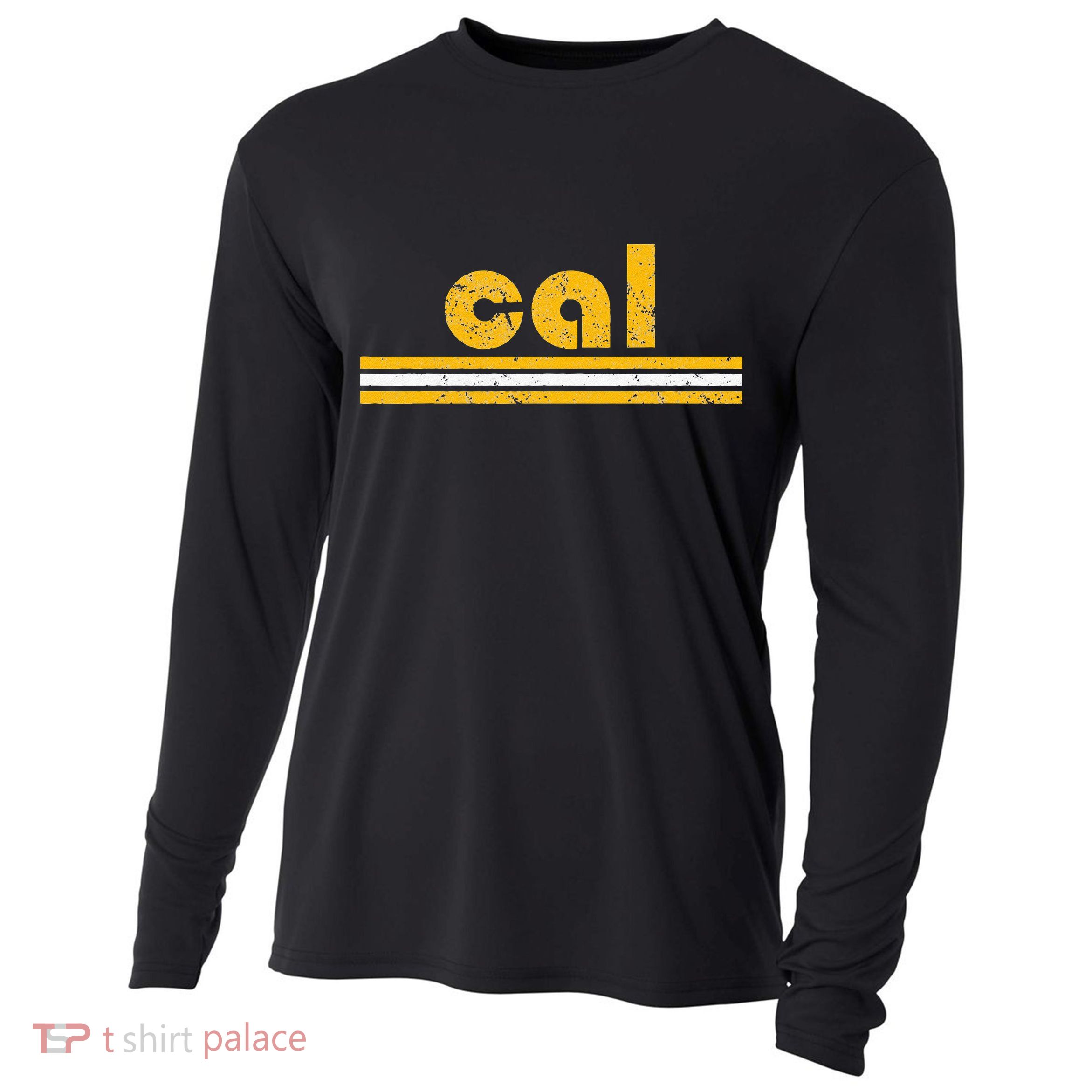 Cal Retro Three Stripe Vintage California Throwback Cooling Performance Long Sleeve Crew