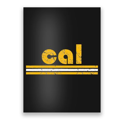 Cal Retro Three Stripe Vintage California Throwback Poster