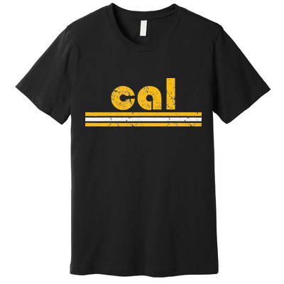 Cal Retro Three Stripe Vintage California Throwback Premium T-Shirt
