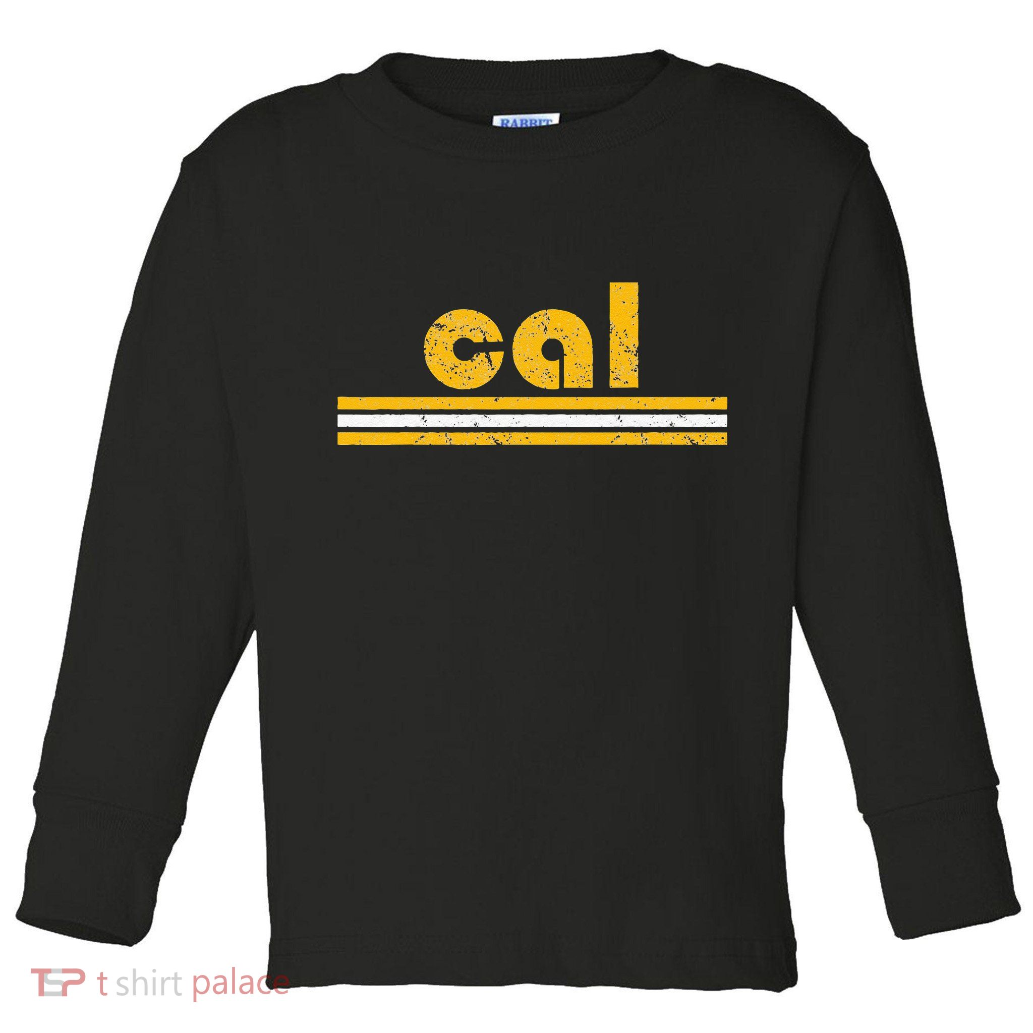 Cal Retro Three Stripe Vintage California Throwback Toddler Long Sleeve Shirt