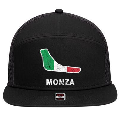 Car Racing Track In Monza Italy Monza Circuit Racing Track 7 Panel Mesh Trucker Snapback Hat