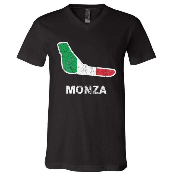 Car Racing Track In Monza Italy Monza Circuit Racing Track V-Neck T-Shirt