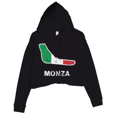 Car Racing Track In Monza Italy Monza Circuit Racing Track Crop Fleece Hoodie