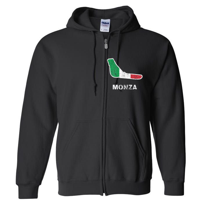 Car Racing Track In Monza Italy Monza Circuit Racing Track Full Zip Hoodie