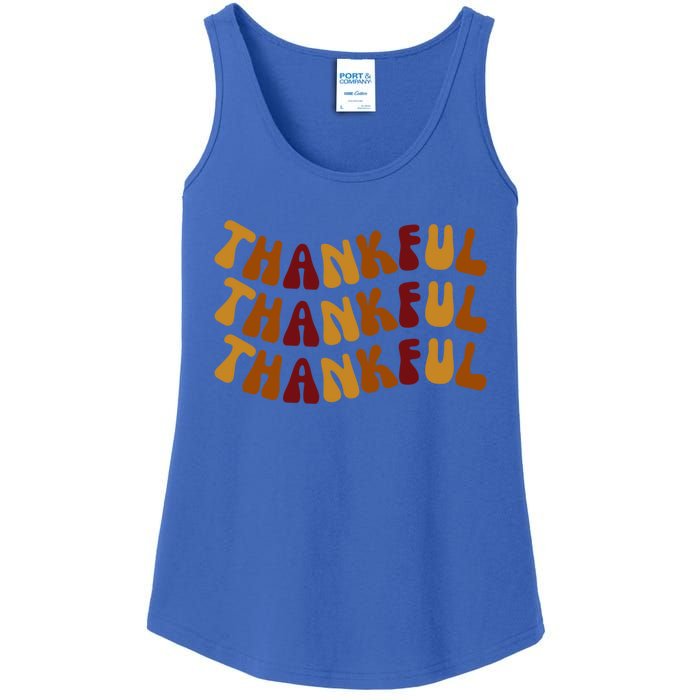 Cute Retro Thankful Vibes Cute Retro Thanksgiving Fall Gift Ladies Essential Tank