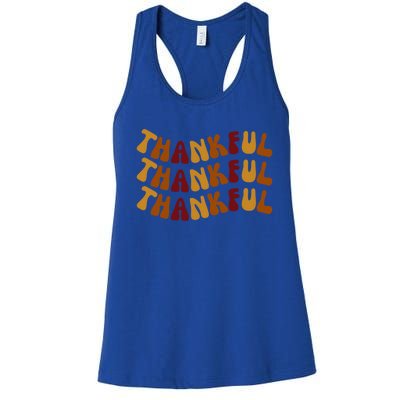 Cute Retro Thankful Vibes Cute Retro Thanksgiving Fall Gift Women's Racerback Tank