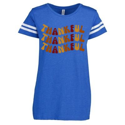 Cute Retro Thankful Vibes Cute Retro Thanksgiving Fall Gift Enza Ladies Jersey Football T-Shirt