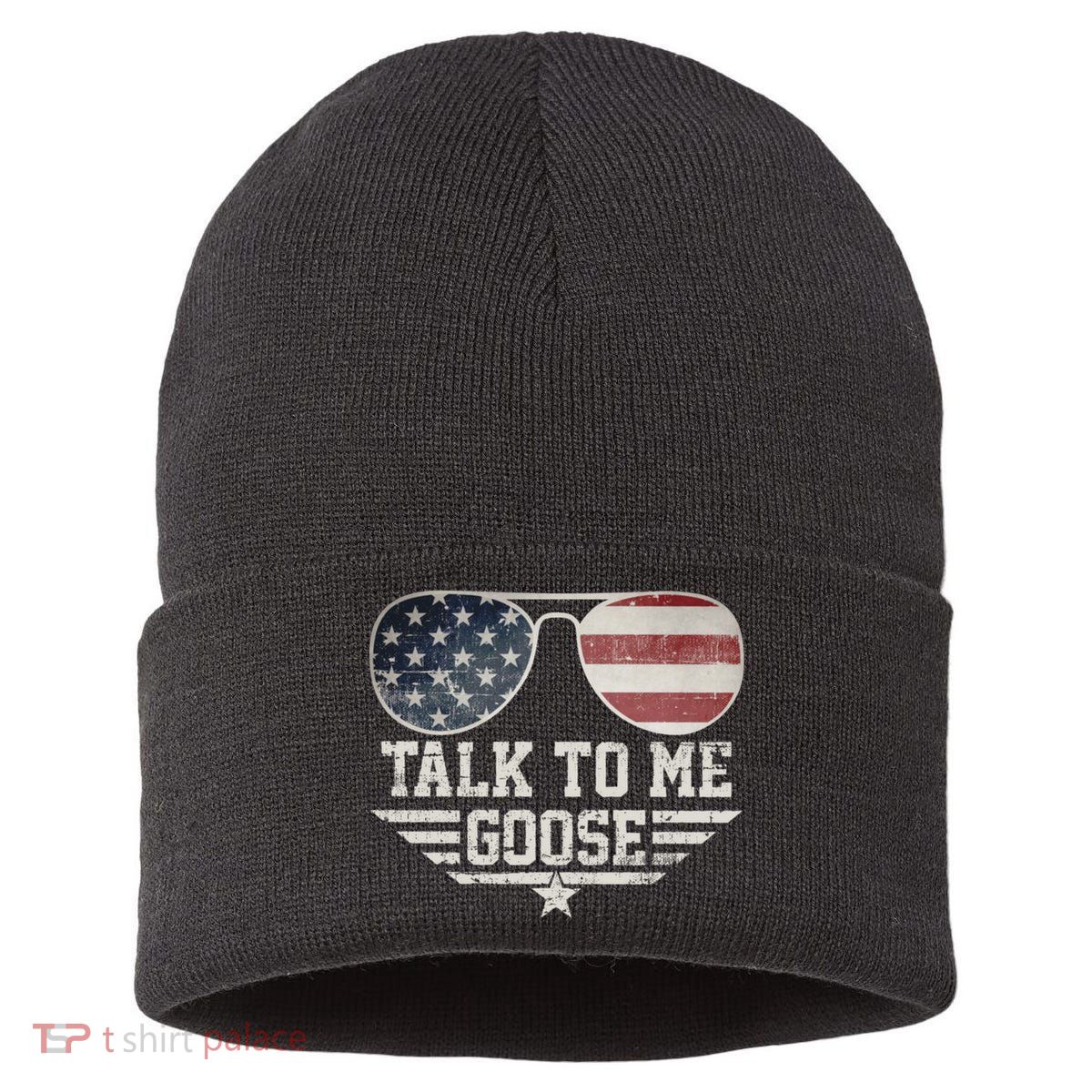 Cool Retro Talk To Me Goose Sustainable Knit Beanie