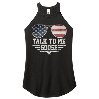 Cool Retro Talk To Me Goose Women's Perfect Tri Rocker Tank