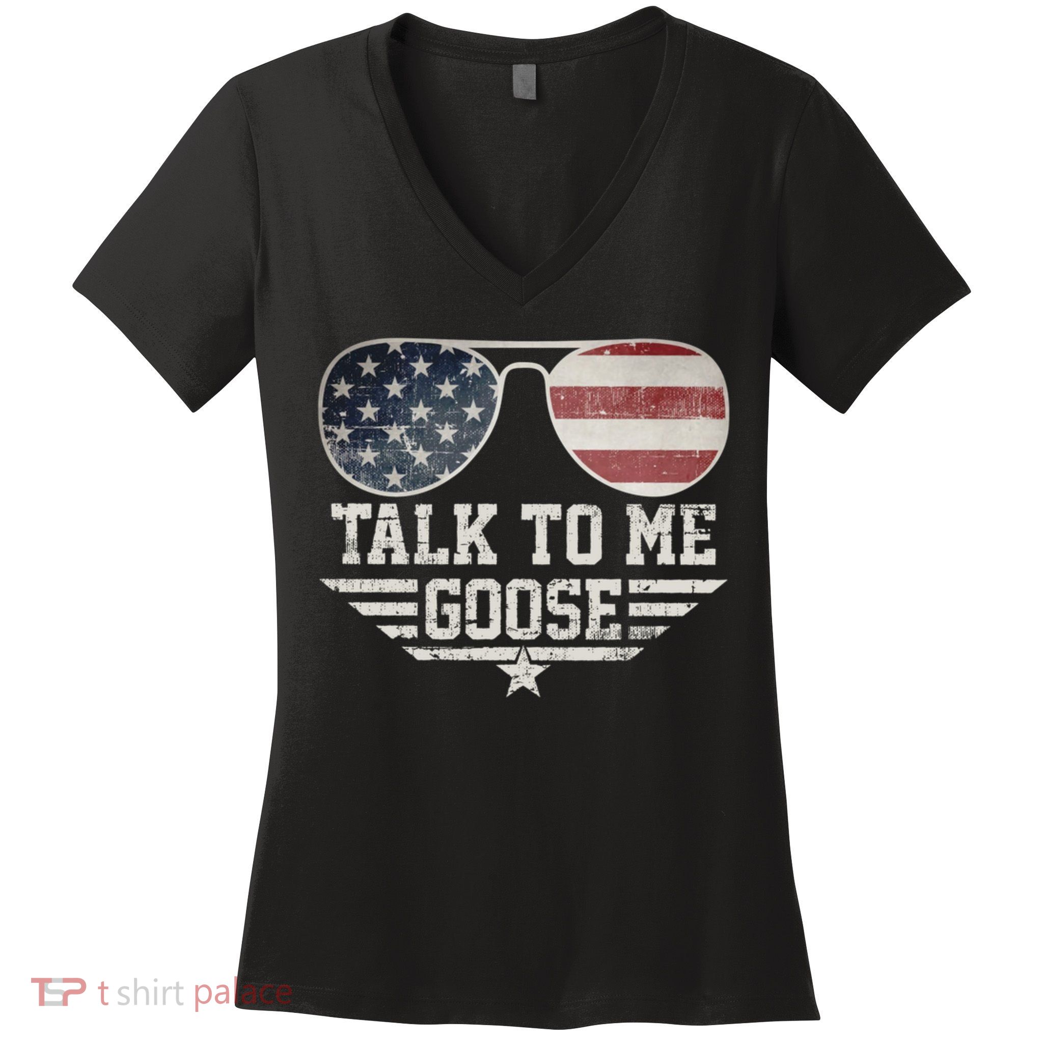 Cool Retro Talk To Me Goose Women's V-Neck T-Shirt