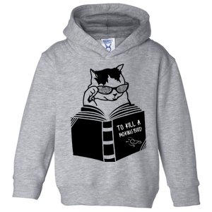 Cat Reading To Kill A Mockingbird Funny Toddler Hoodie