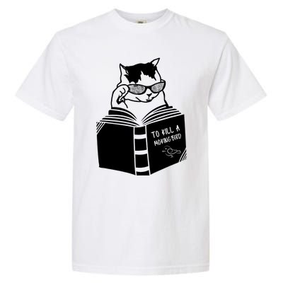 Cat Reading To Kill A Mockingbird Funny Garment-Dyed Heavyweight T-Shirt