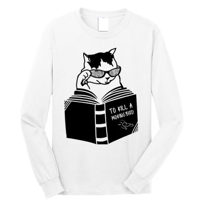 Cat Reading To Kill A Mockingbird Funny Long Sleeve Shirt