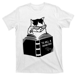 Cat Reading To Kill A Mockingbird Funny T-Shirt