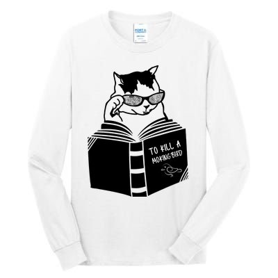 Cat Reading To Kill A Mockingbird Funny Tall Long Sleeve T-Shirt