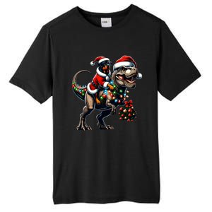 Christmas Rottweiler Trex Santa Hat Festive Dinosaur Dog Great Gift Tall Fusion ChromaSoft Performance T-Shirt