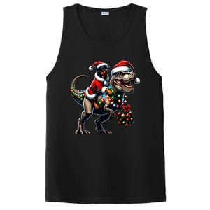 Christmas Rottweiler Trex Santa Hat Festive Dinosaur Dog Great Gift PosiCharge Competitor Tank