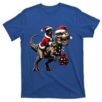 Christmas Rottweiler Trex Santa Hat Festive Dinosaur Dog Great Gift T-Shirt