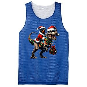 Christmas Rottweiler Trex Santa Hat Festive Dinosaur Dog Great Gift Mesh Reversible Basketball Jersey Tank