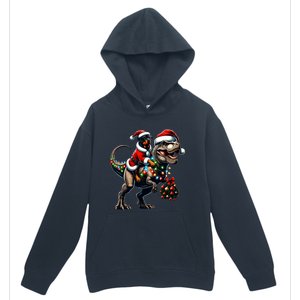 Christmas Rottweiler Trex Santa Hat Festive Dinosaur Dog Great Gift Urban Pullover Hoodie